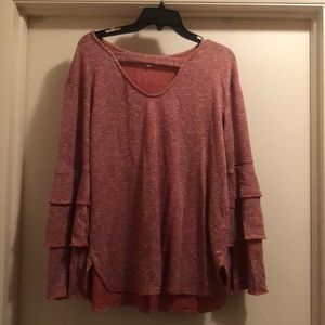 Red bell sleeve top